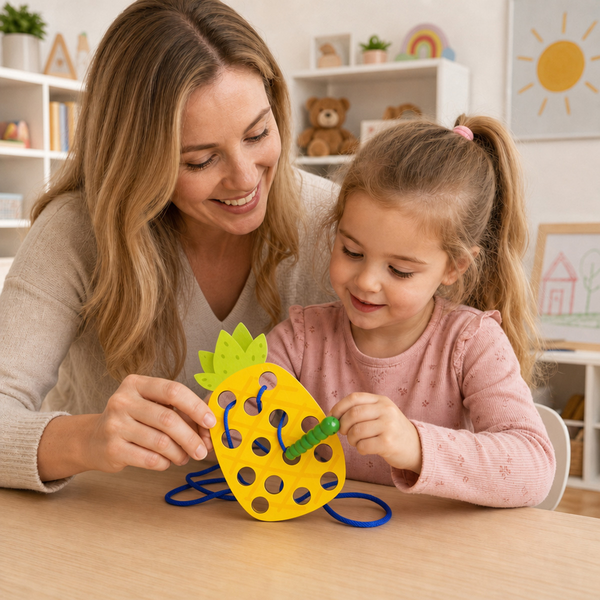 Wooden Lacing Pineapple Thread - Travel Accessories Baby review and price