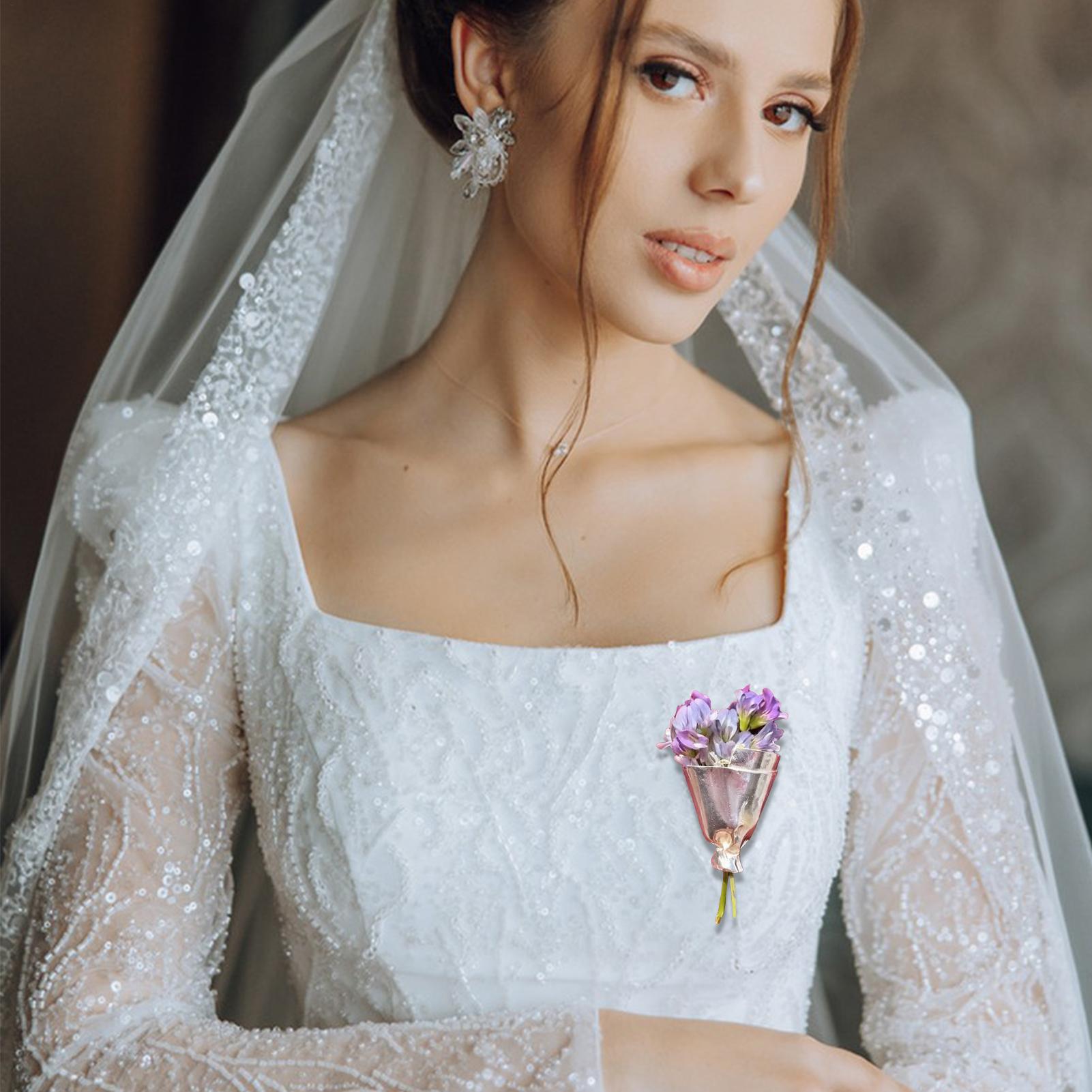 Bouquet Holder Lapel Pins Wedd - Travel Accessories India review and price